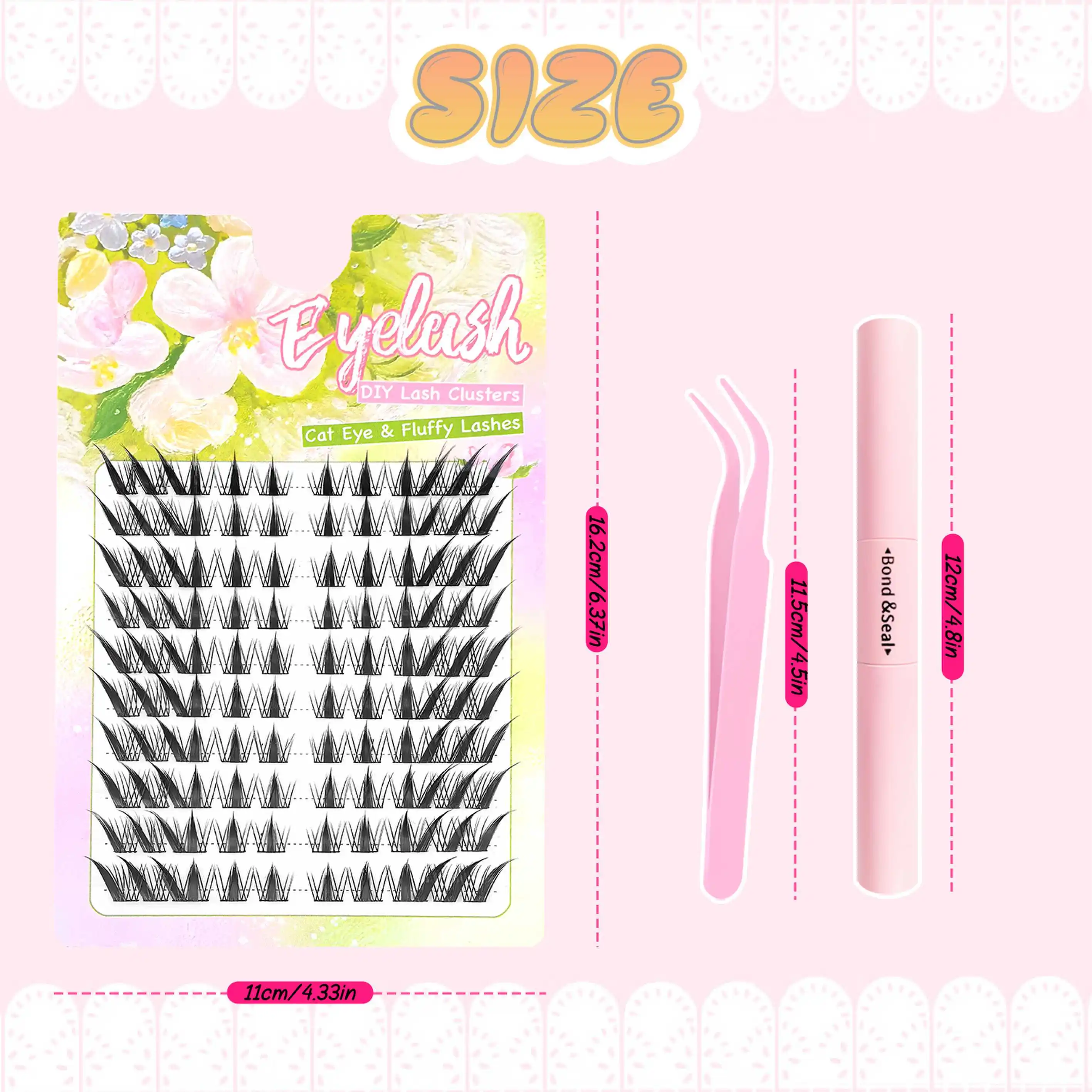 Foxy cílios 60/100 cluster inclinado voando kit de extensão de cílios postiços falso olho cauda alongamento beleza maquiagem acessório