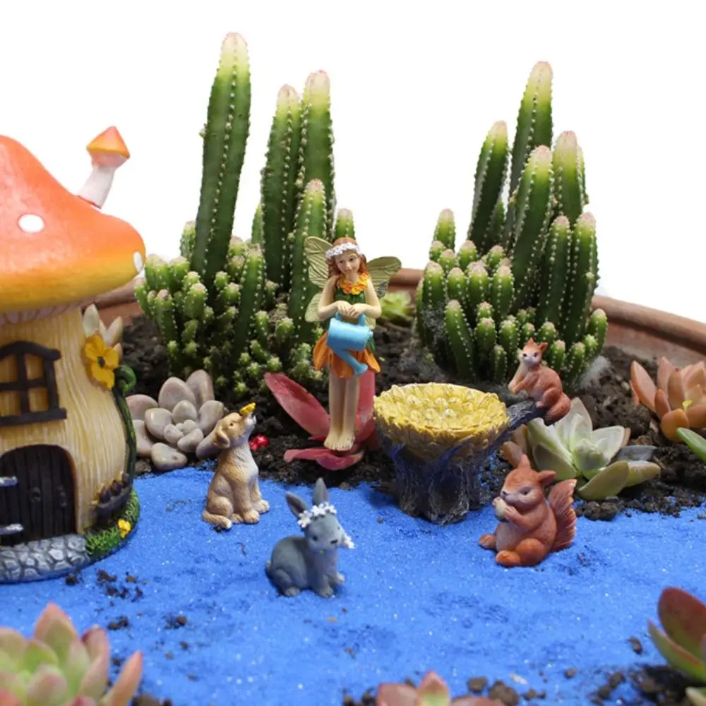 

6 шт., набор грибного дома из смолы, милый мультяшный сказочный сад, статуя, забавные миниатюры ручной работы, фигурка, скульптура, балкон