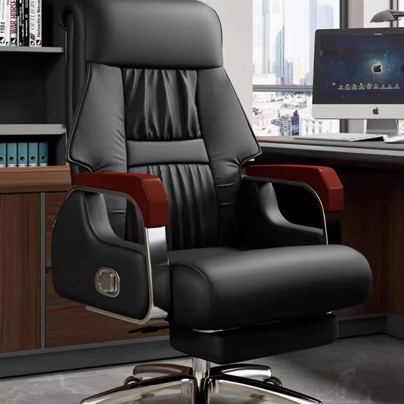 Lazy Leather Office Chair Living Room Emperor Camp Dinning Designer Computer Office Chair Comfortable Muebles Library Furniture