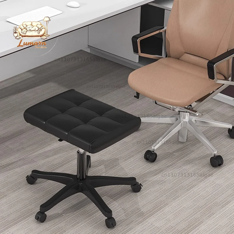 Modern Footrest Stool, Multi-Purpose Adjustable Ottoman, Plush Comfy Footstool, Office and Home Napping Stool