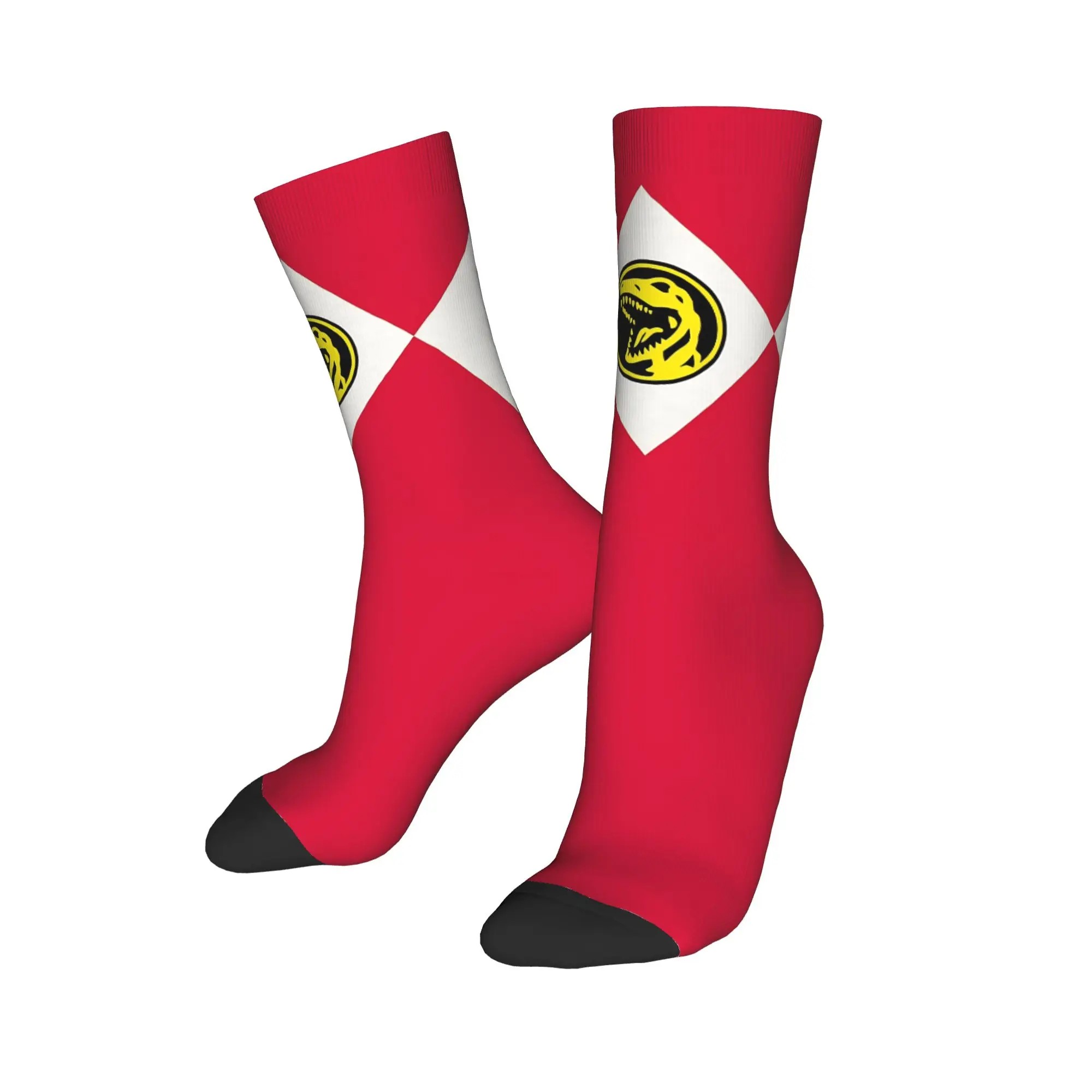 Cool Powers Rangerr Tyrannosaurus Dinozord  Basketball Socks  Polyester Middle Tube Socks for Unisex Non-slip