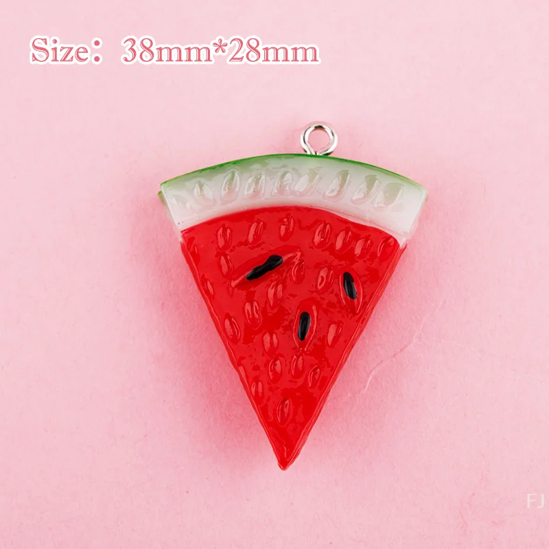 [YU]10Pcs/Pack Watermelon Resin Charms For Earring Keychain Necklace Pendant Jewelry