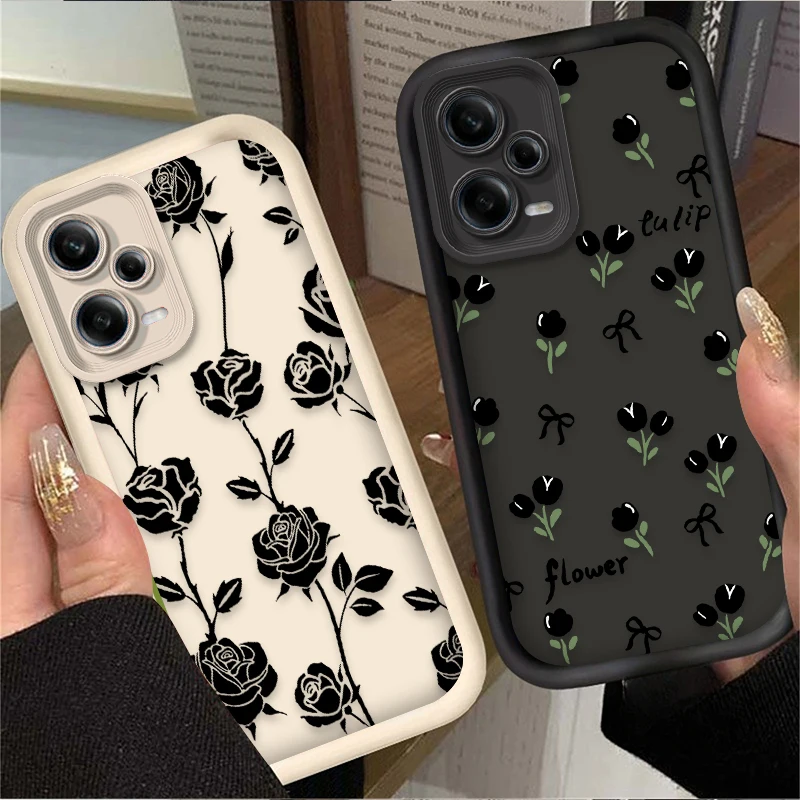 Flower Phone Case for Xiaomi Redmi Note 13 12 11 Pro Plus 4G 5G 12S 11S 10S 10 9 9S 8 12C 13C Soft Silicone Shockproof Cover