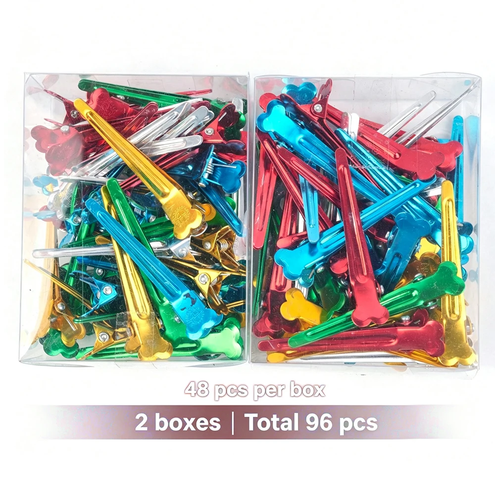 96pcs Hair Clips Set Metal Hairdressing Clips Barber Styling Tools Sectioning Headwear Supplies for Salon