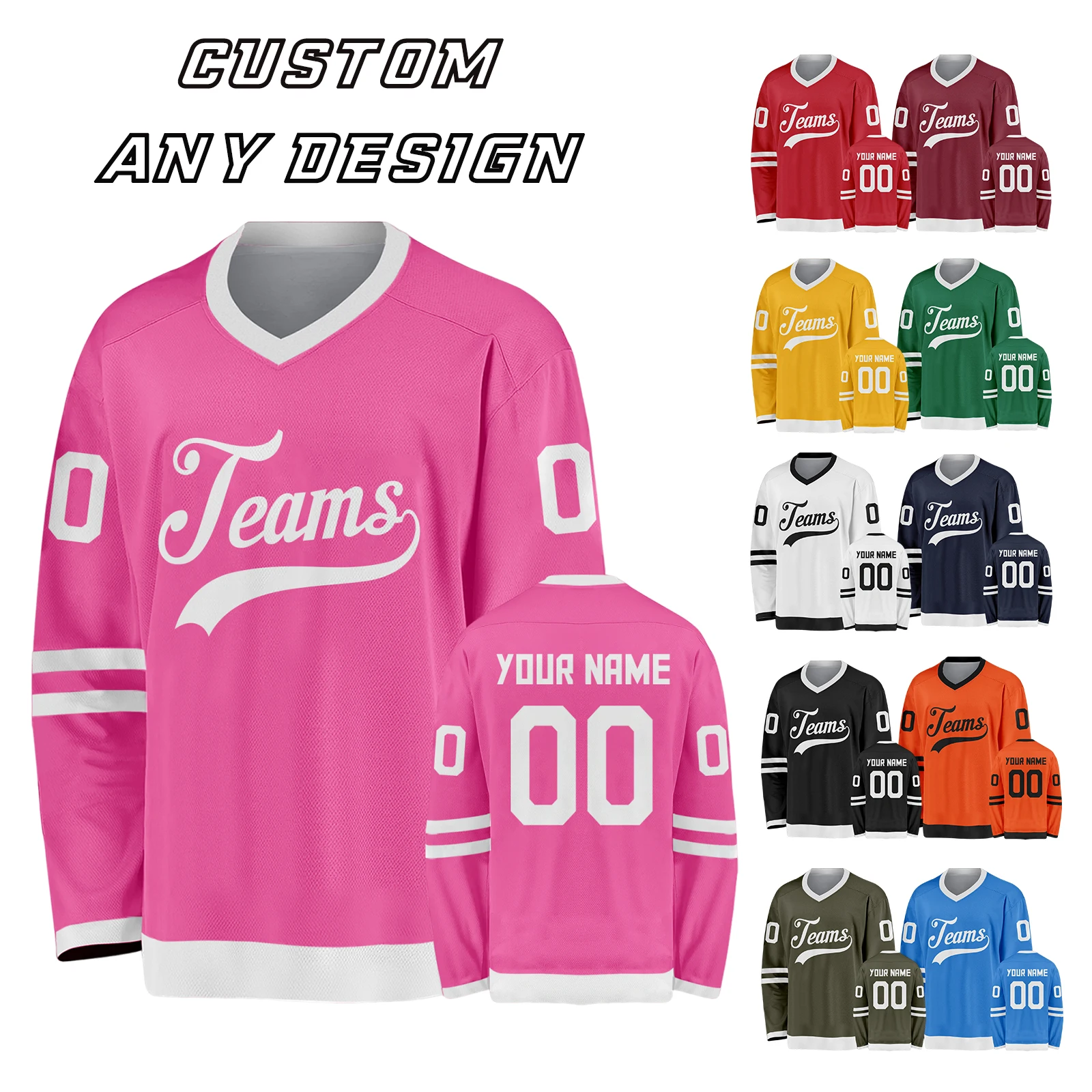 Camiseta de Hockey personalizada para mujer, camiseta de Hockey personalizada de manga larga para niñas con nombre del equipo impreso, número, ropa deportiva, regalo para fanáticos, S-2XL