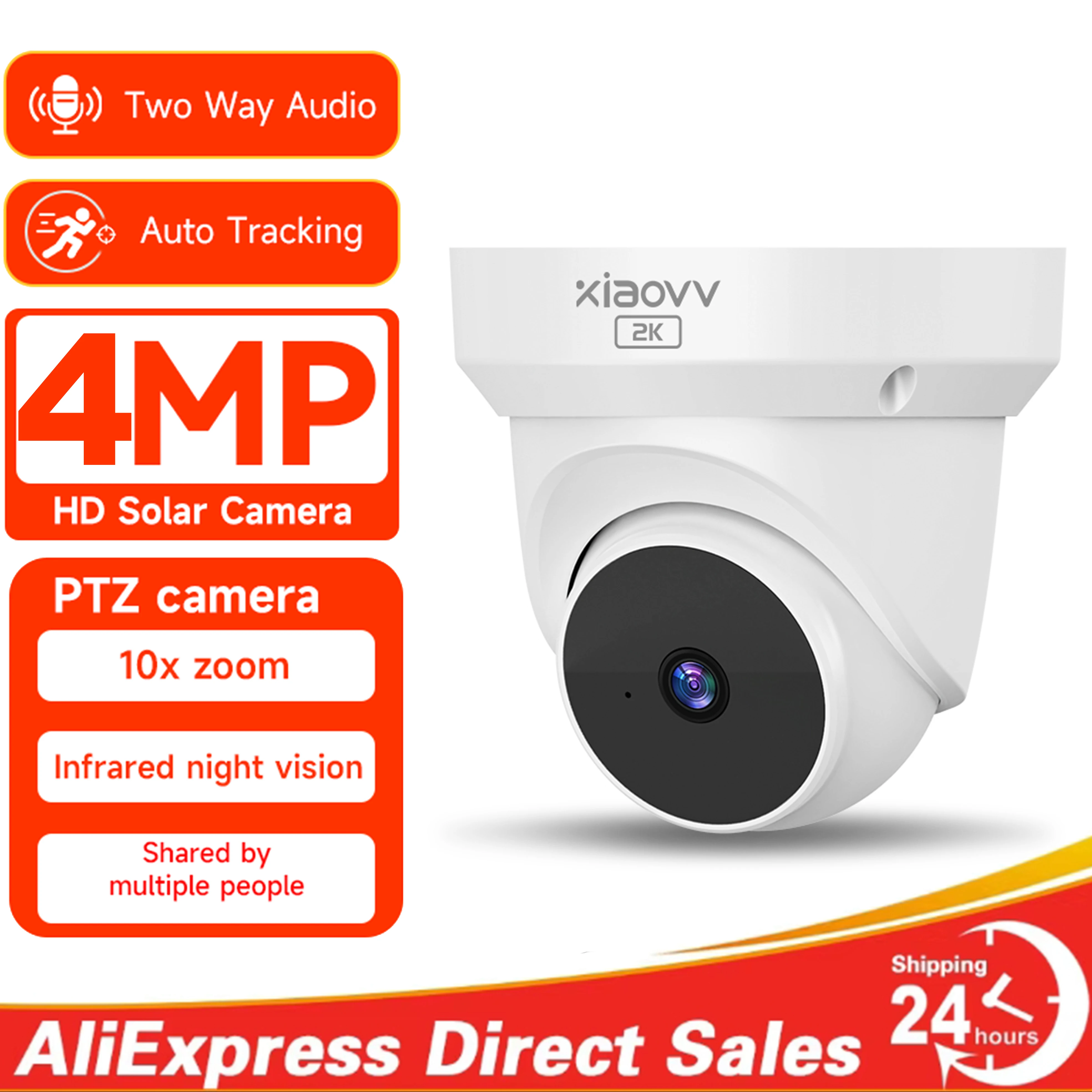 4MP HD 2.4Ghz WiFi Indoor Cctv Camera Night Vision Two-way Audio Human Detection and Auto Tracking Home Security Camera