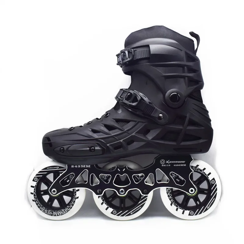 Inline Skate Shoes,Skating Shoes 4*80 Or 3*110mm Changeable Slalom Speed Patines Free Skating Racing Skates