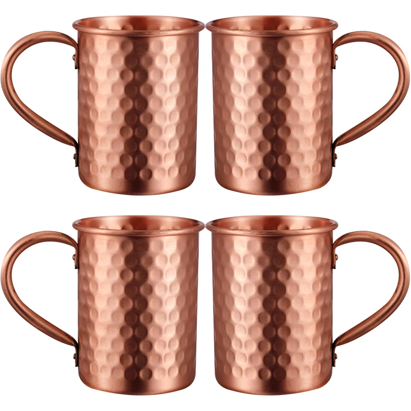 

New 100% Copper Moscow Mule Mug 1/2/3/4/Pcs Durable Coppery Beer Mugs Coffee Mug Milk Cup Pure Copper Bar Cup Drinkware