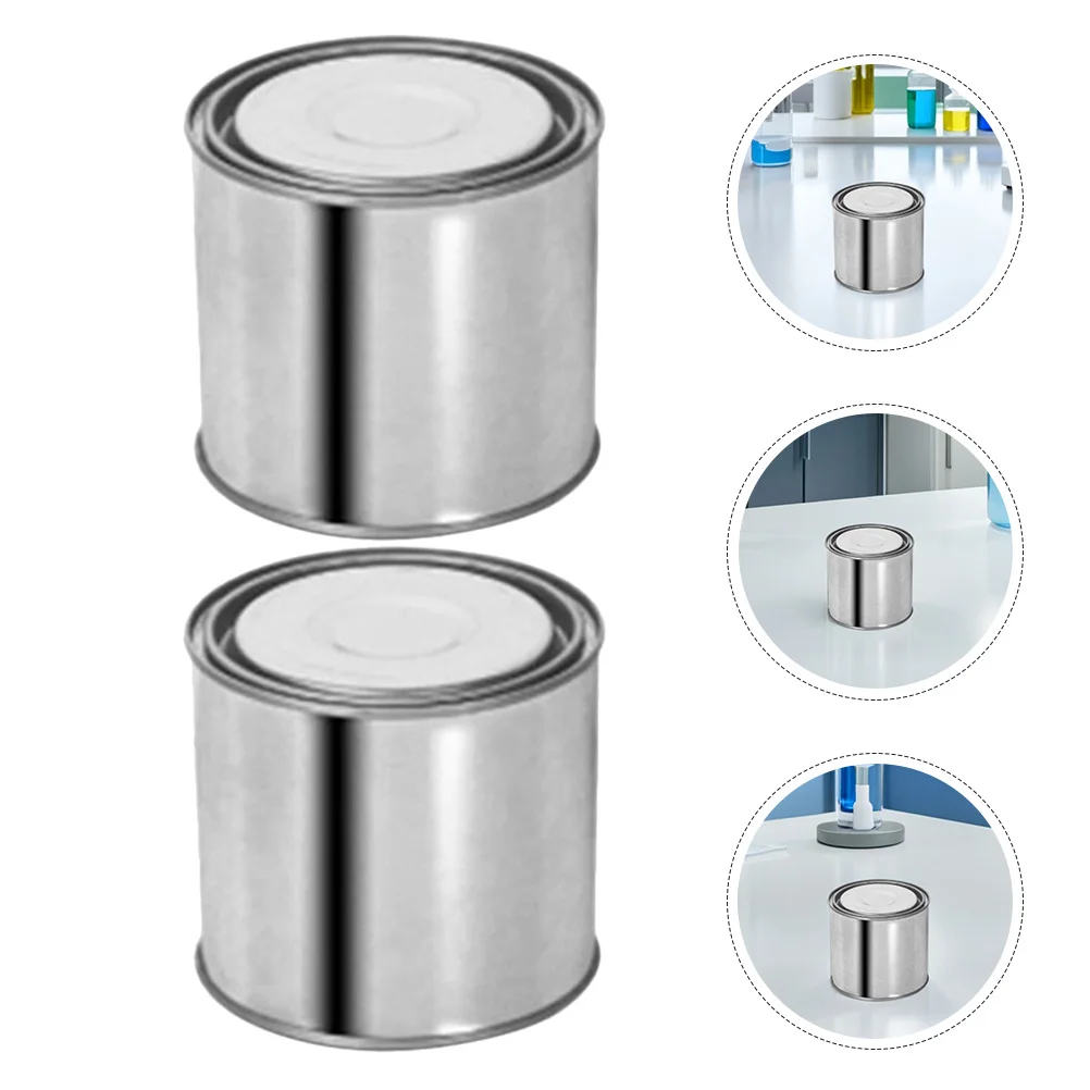 

4pcs Sealed Paint Can 400Ml Metal Bucket Airtight Round Storage For Oil Paint Asphalt Laboratory Sample Keeping Empty Tin
