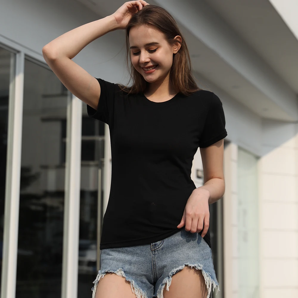 Seeyoushy Solid Color Collecting Waist Woman Tshirts Summer Fashion Tops for Women Ladies Sexy Clothes Female Mujer Camisetas