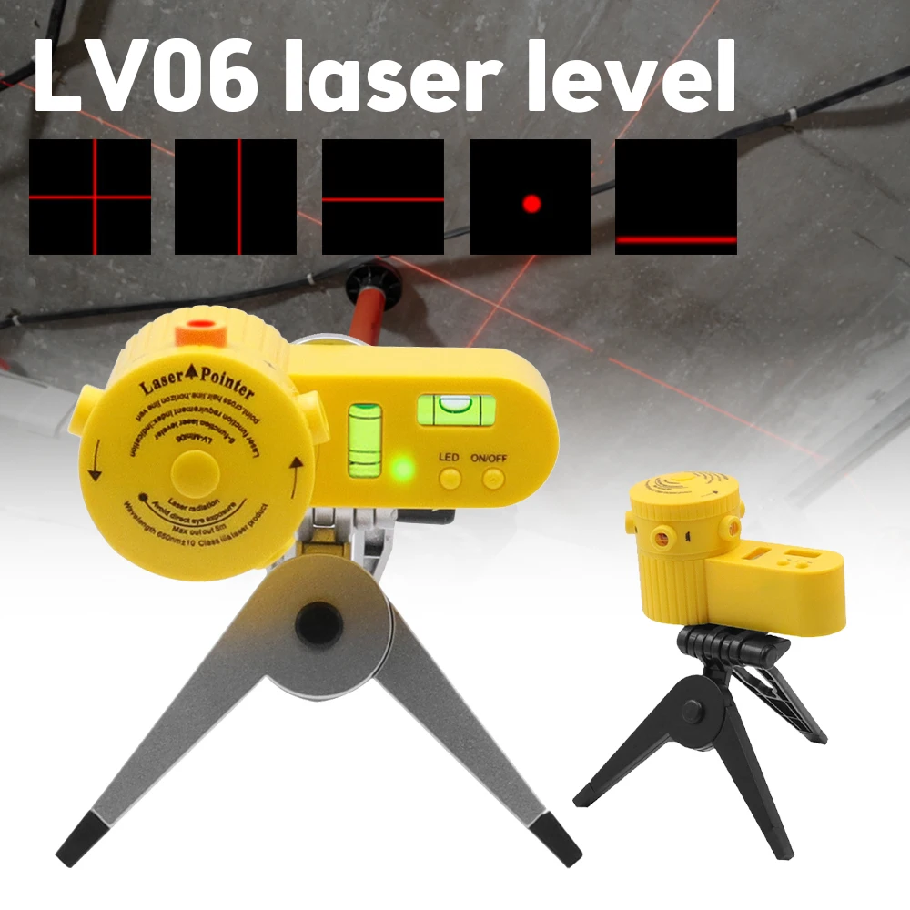 Laser-Nivelliergerät, multifunktional, 4-in-1, Haushalts-Nivellierlineal, Messlaserlineal mit drehbarem Stativ, vertikale horizontale Wasserwaage – Detail 2
