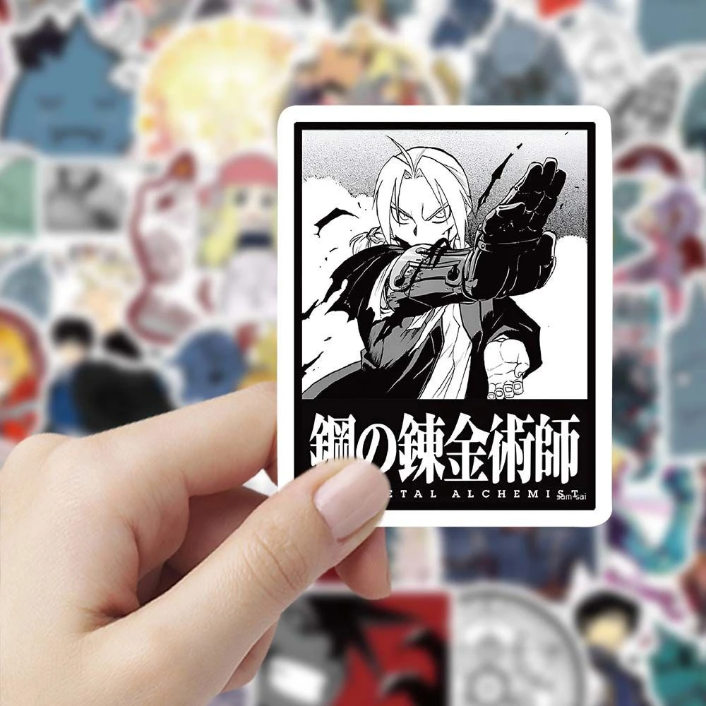 10/30/59/99 Stück Edward Fullmetal Alchemist Aufkleber Elric Alphonse Anime Sticker Skateboard Laptop Handy Winry Rockbell Aufkleber – Detail 7