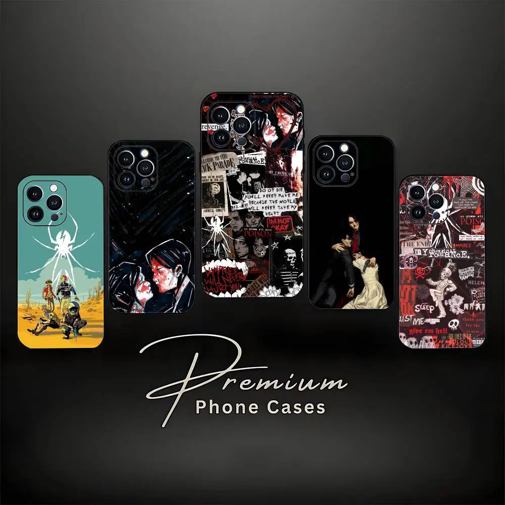 حافظة هاتف My C-Chemical R-Romance لهاتف iPhone 17,16,15,14,13,12,11، Pro Max، XS، X، XR، SE، Mini، 8، 7، غطاء أسود من السيليكون الناعم