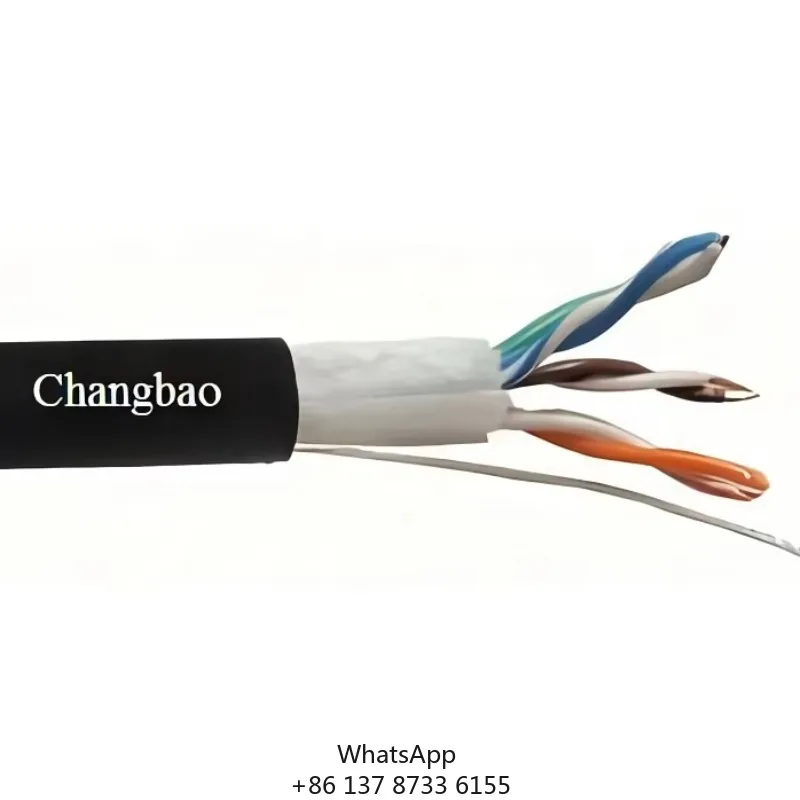 CHANGBAO 24AWG 4 Pairs Outdoor Cat5e UTP FTP Ethernet Cable Waterproof UV Resistant Direct Burial Network Cable