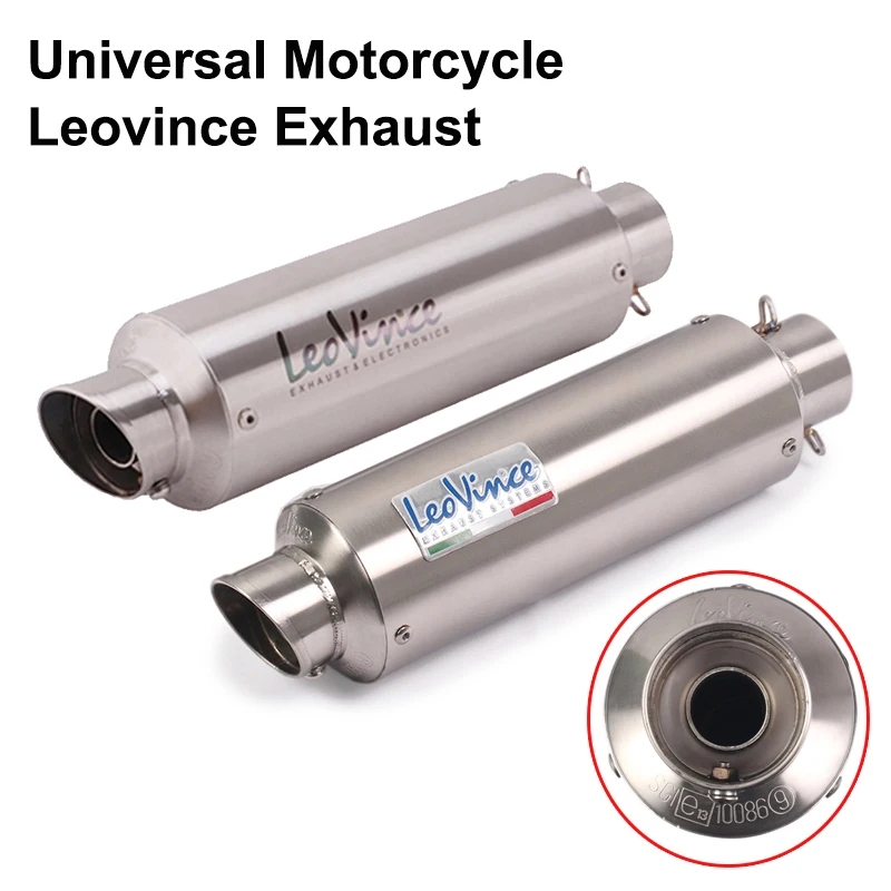 Universal Motorcycle Leovince Exhaust Escape Modified Scooter E-Mark Muffler DB Killer For ATV MT09 NVX155 PCX125 CBR300 GSXR600