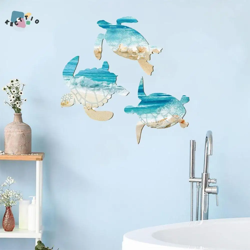 

3Pcs/set Wall Mounted Sea Turtle Wall Pendant With Hook Non-Fading Sea Turtles Wall Ornaments Smooth Wall Hanging Ornaments