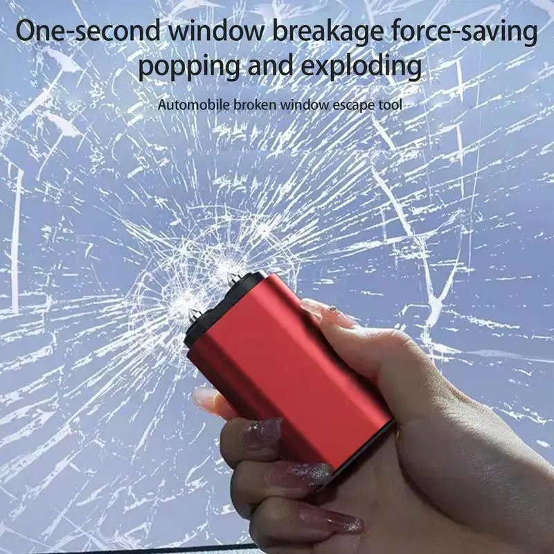 2 In 1 Dual-Hamer Antislip Legering Auto Veiligheidshamer Gordelsnijder Met Auto Telefoonnummer Kaart Auto Ruit Breker Tool Escape
