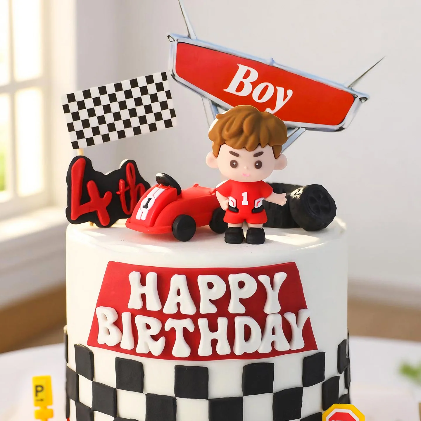만화 소년 생일 케이크 토퍼 장식 빨간색 작은 레이서 - Lighting Mcqueen Birthday Decor 리뷰 및 가격