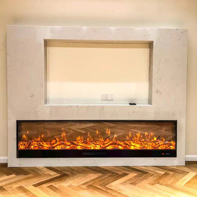 

Decorative Electric Fireplace with Multi Colors Flames 200cm/78.7inch Insert Electric Fireplaces with Temperature&Remote Control