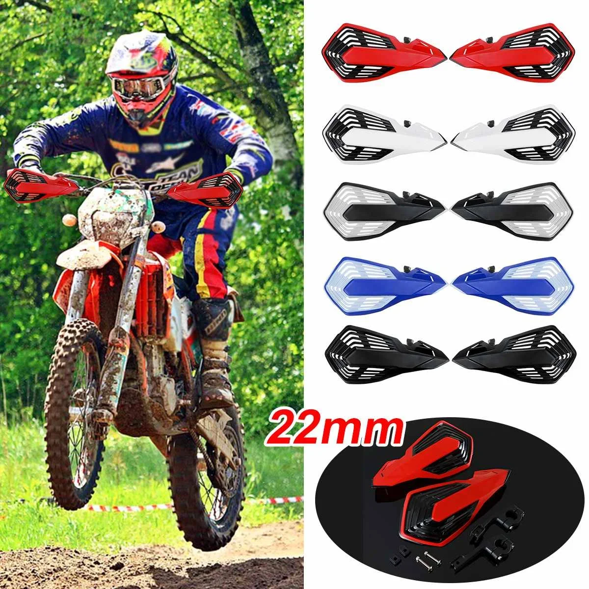 22mm Universal Handlebar Motorcycle Hand Guards Brush Bar Hand Protector For Motocross Racing ATV Dirt Bike Off-Road