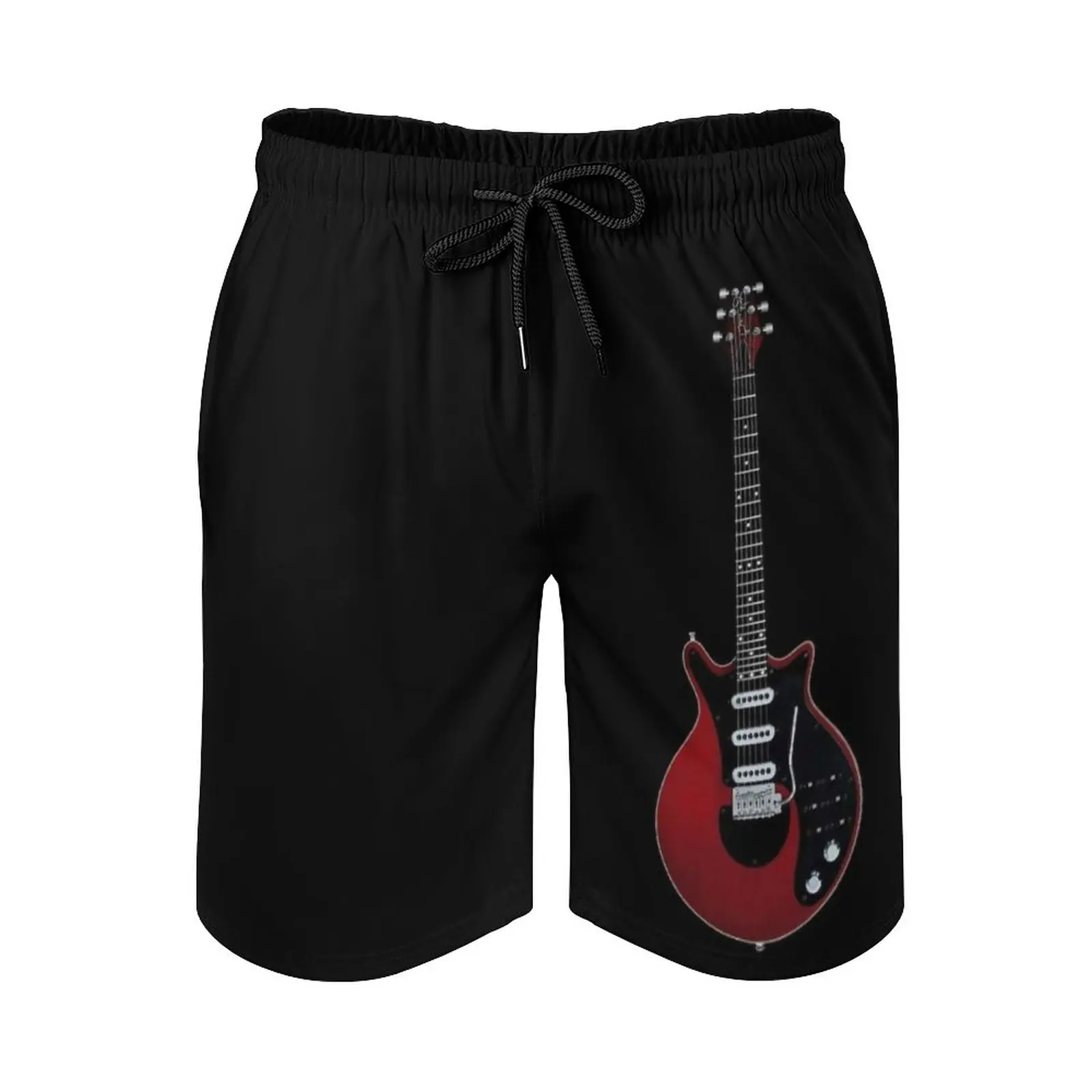 

Brian May Surfing Beach Shorts Men'S Boardshorts Patchwork Surf Swim Short Pants Music Brian May Guitar Electric Acoustic Bass