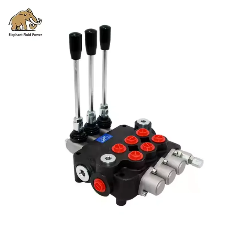 80L 3 Handle Multi-way Valve P80 Directional Control Valve 3P80 Spools Hydraulic Valve Joystick