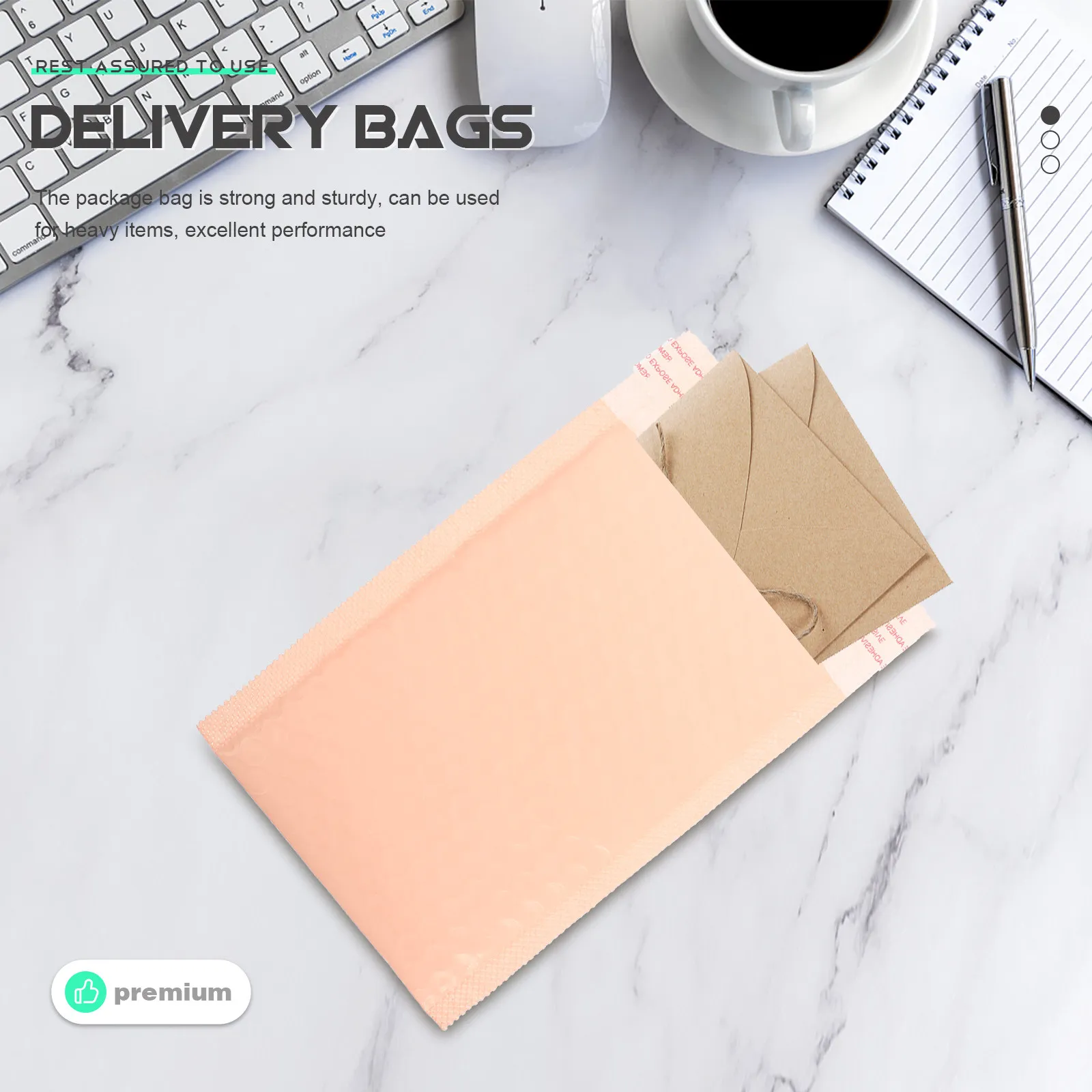 Bubble Mailers 50 Pack Waterproof Thick Padded Shipping Bags Strong Adhesive for T Shirts Books Small Items