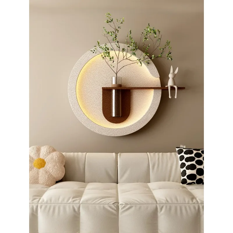 Creative Cream Sandstone Hydroponic Plant LED Wall Light Art Living Room Sofa Background Entryway Decor Novelty New Ambient