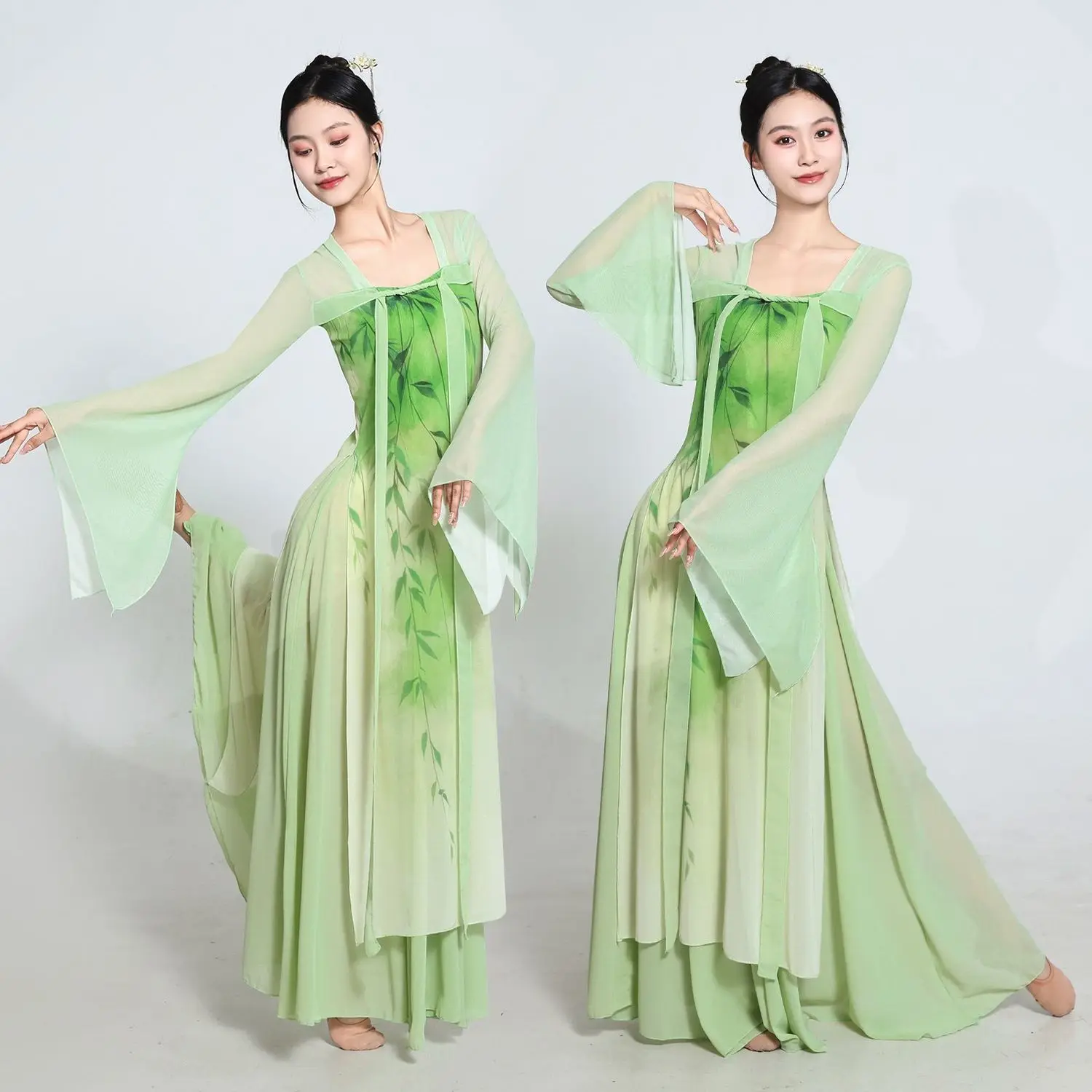 

Женский классический танцевальный костюм для взрослых, топ из лотосовой ткани в стиле Хань и Тан, улучшенный свободный крой, китайский наряд Ханьфу для выступлений