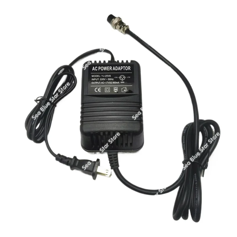 Mixer Power Adapter, Dual 17V 900MA Transformer 3 Hole 3 Pin 3 Core Power Adapter Power Cord - view 2