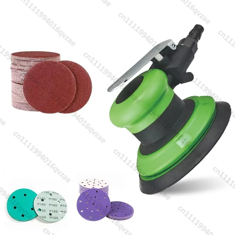 5-Inch Rail-mounted Pneumatic Sander with Hook-and-loop Attachment, 125mm Disc, Adjustable Speed