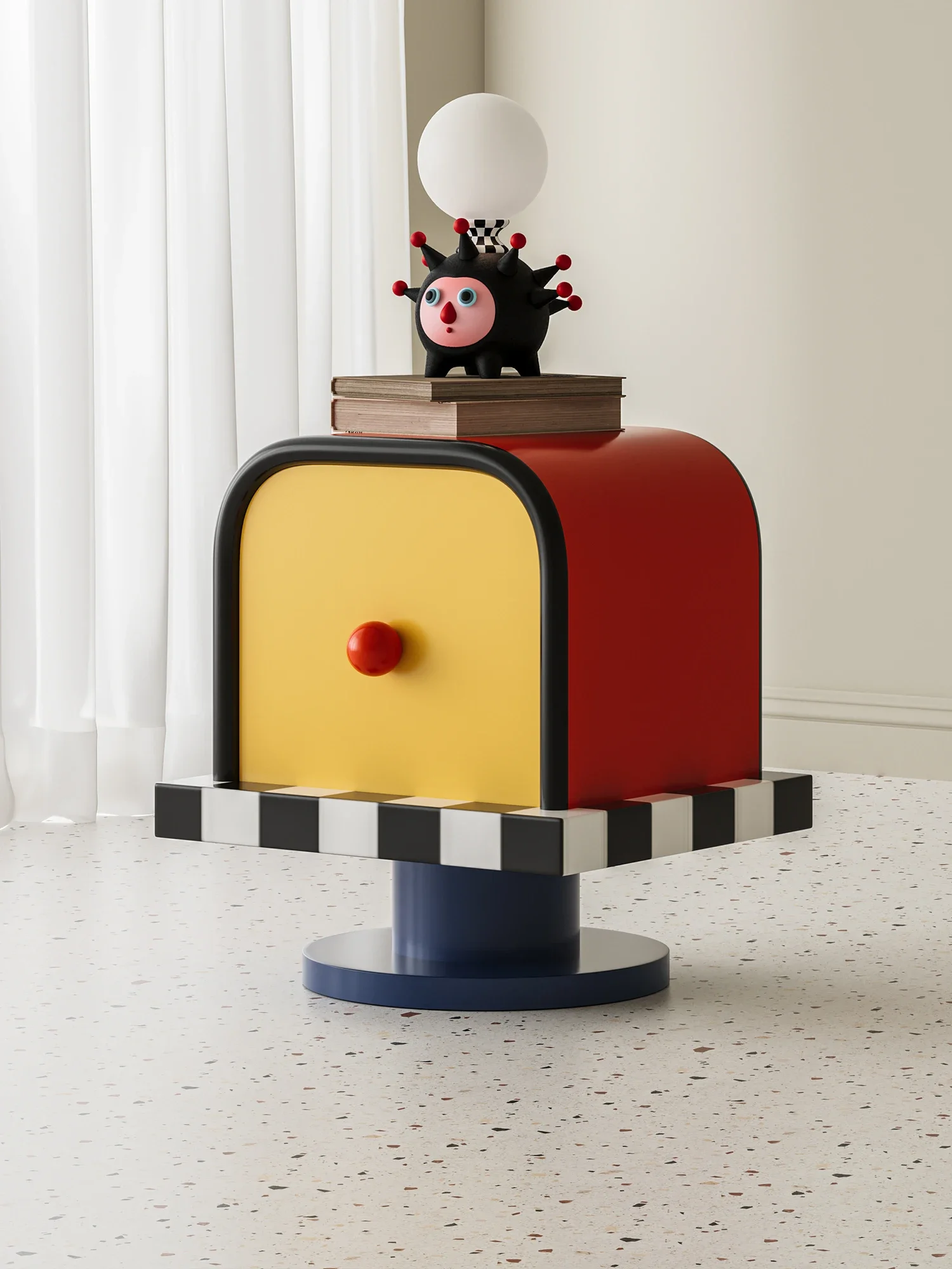 صندوق بريد بلون الدوبامين الكريمي بجانب السرير وغرفة المعيشة وغرفة النوم وطاولة بجانب السرير وخزانة صغيرة إبداعية للرياح #6