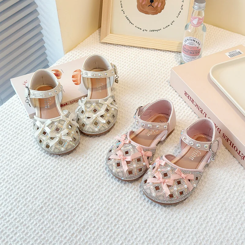 

Children's Sandals Summer New Fashion Bow Girls' Princess Shoes Hollow Breathable Soft Bottom Baby Kid's Casual Sandals