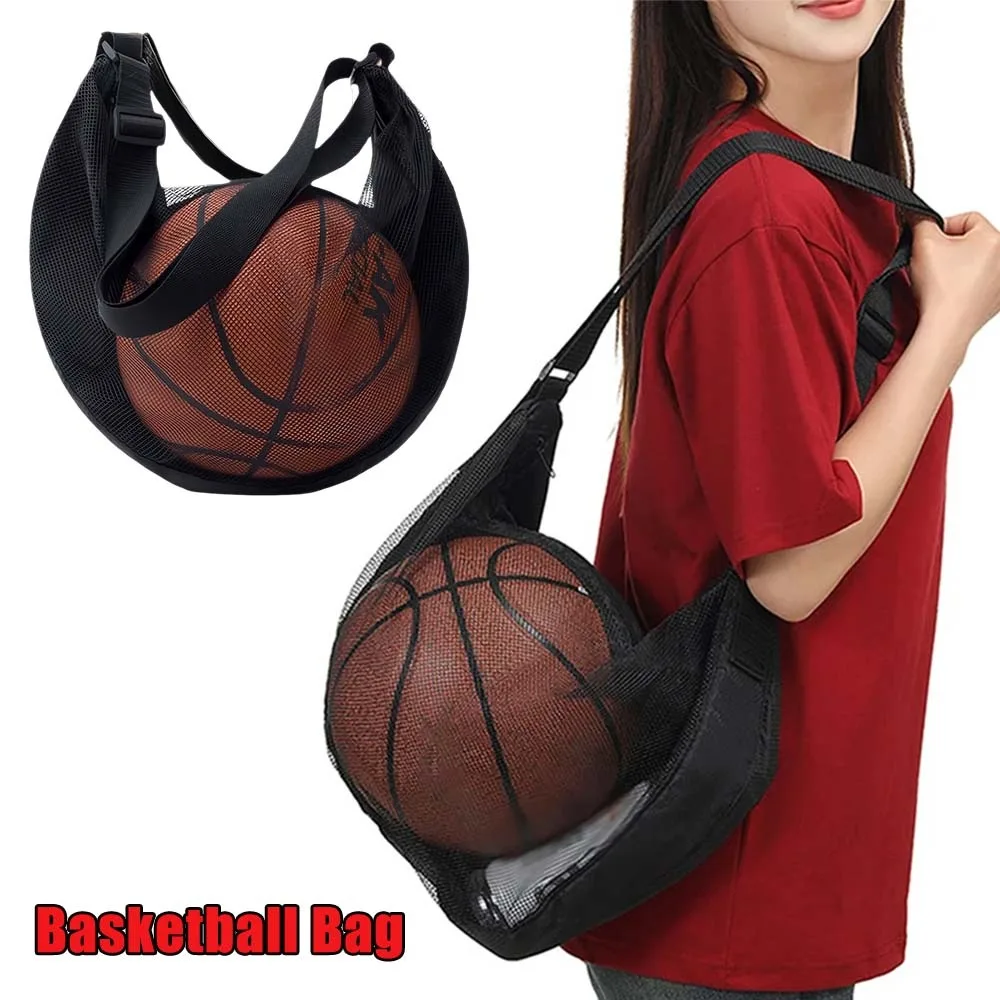 

Large Capacity Basketball Bag Shoulder Crossbody Sport Ball Storage Drawstring Net Bag for Soccer Volleyball Training