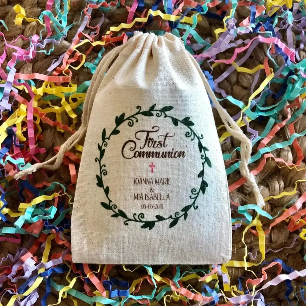 

25PCS Baptism or First Communion Favor Bags with wreath and cross (Item 2016A)