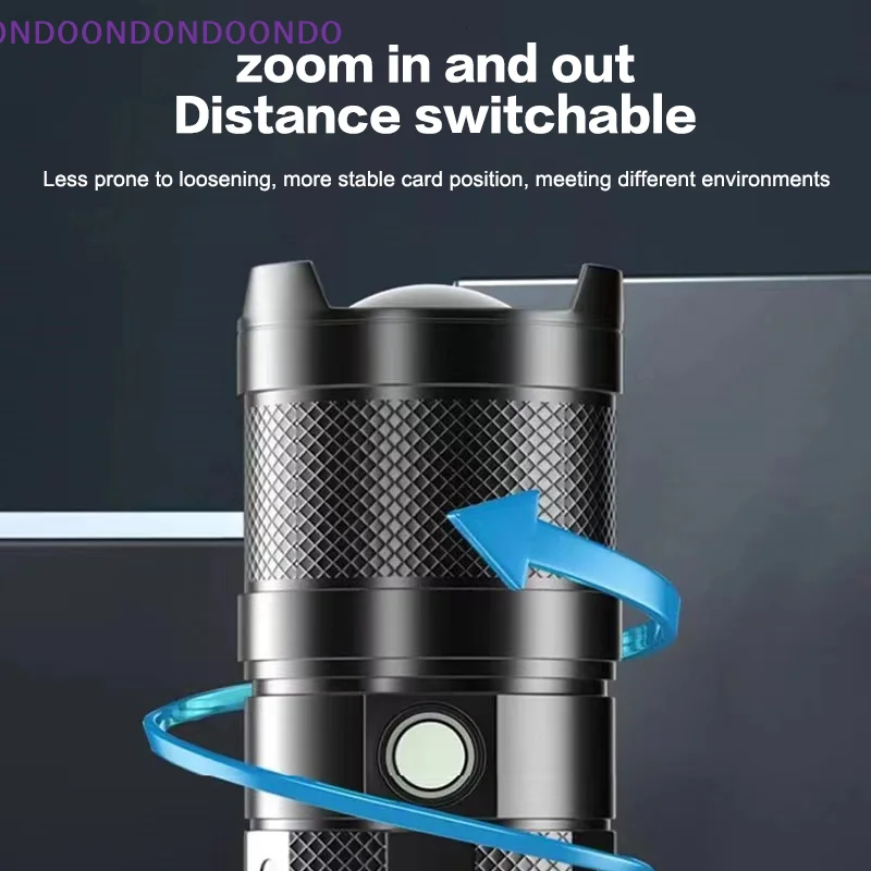 

Rechargeable LED Zoomable Flashlight Waterproof Strong Bright Light Emergency Heavy Duty for Hiking Camping