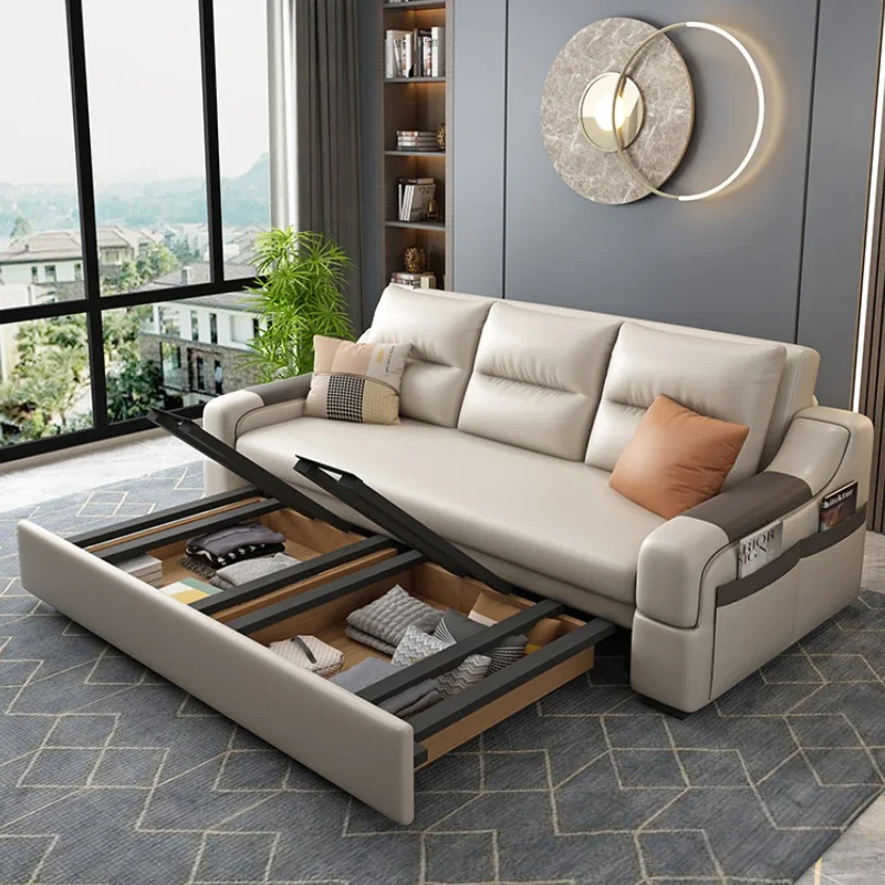 Designer Extension Recliner Sofa 3 Seater Beige Foldable Luxury Living Room Sofas Oversized Relax Divano Letto Home Furniture