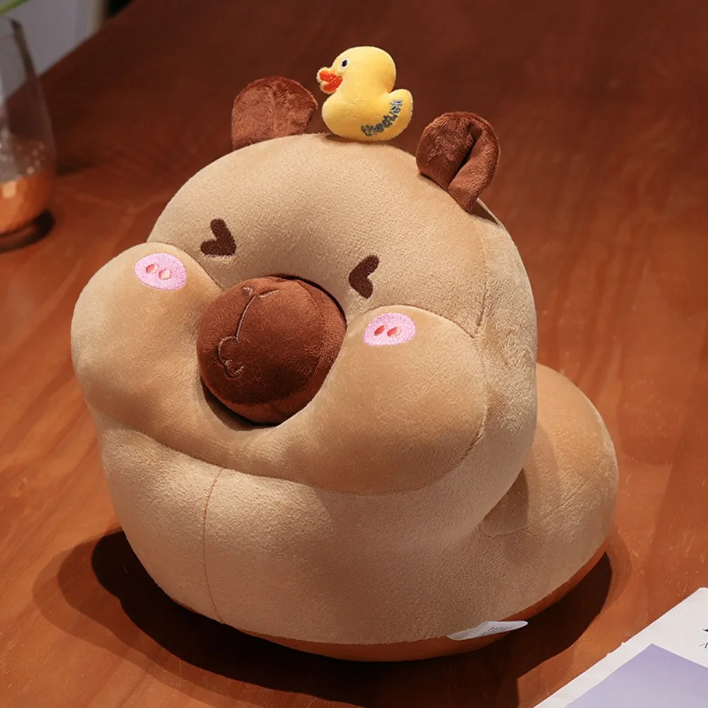 

Washable Circular Capybara Nap Pillow Cartoon Face Down Capybara Table Rest Pillow Fluffy Soft Capybara Plush Pillow School