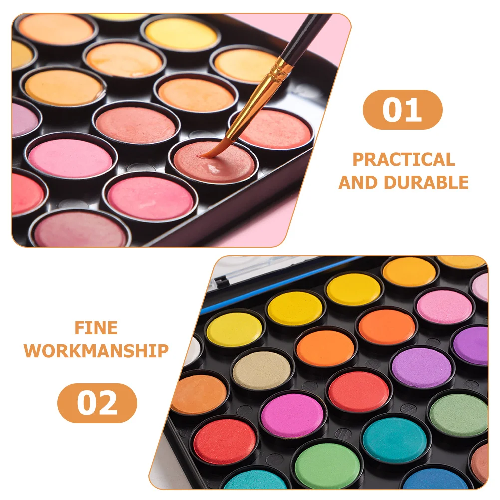 

Color Watercolor Paint Box Paints Travel Mica Powder Gouache Nylon for Artists Child