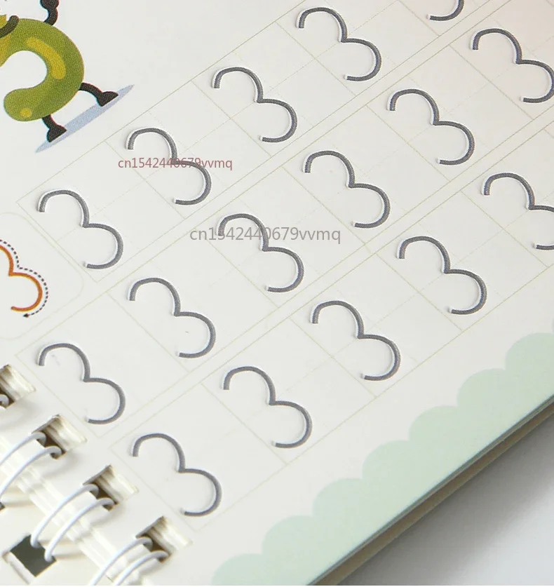 Reusable Indonesian Copy Book Learning Indonesian Letter Calligraphy Book Drawing Numbers Education for Kids Practice Writing