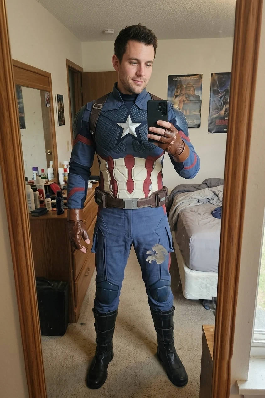 Steve Cosplay Kostüm Herren Verkleidung Kapitän Fantasie Halloween Karneval Anzug