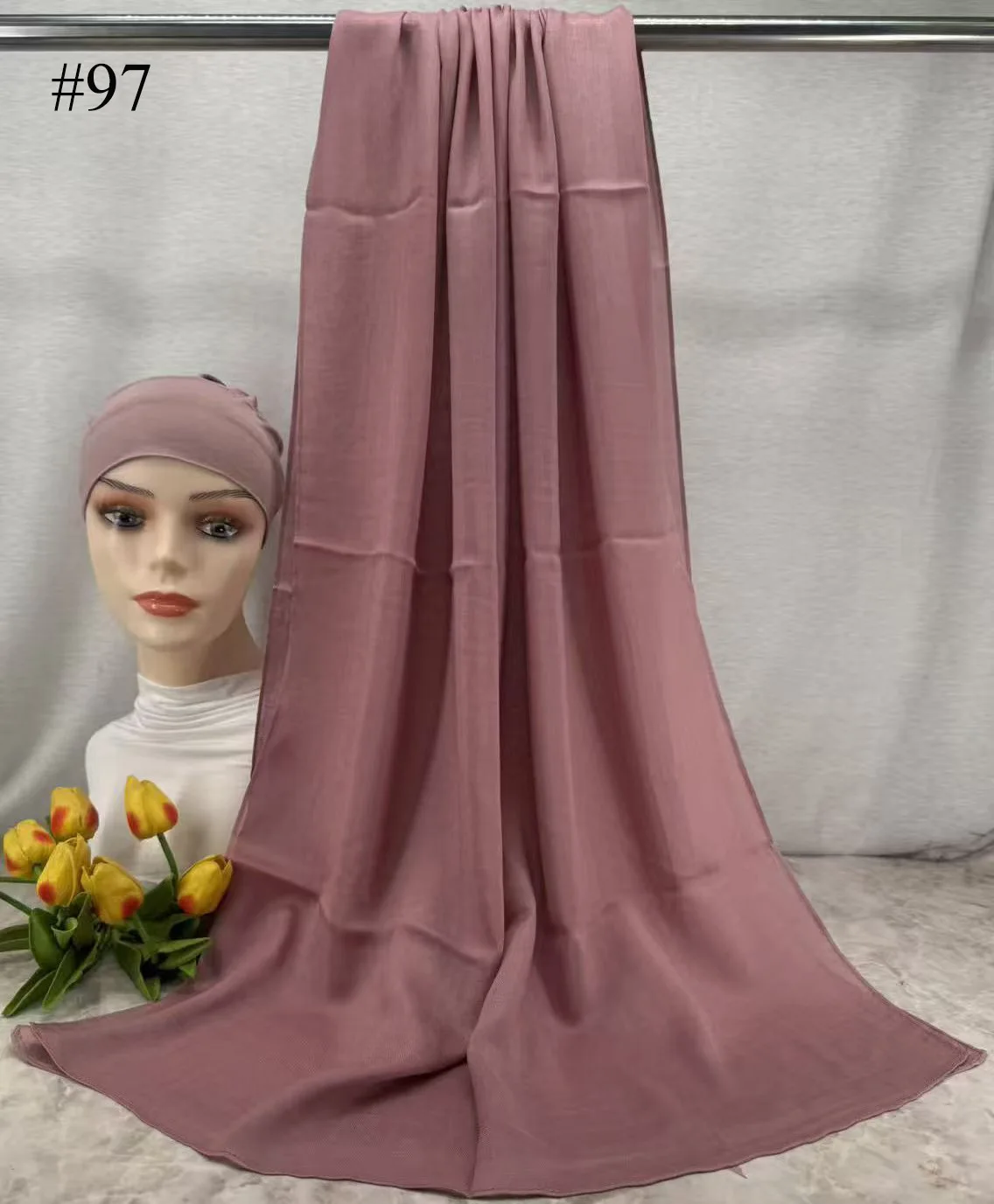 Mini Modal Hijab with Undercap Set Basic Stretchy Pullover Headscarf Thin Breathable Sunscreen Head Wrap Hijabs Scarf 165*50cm image 3