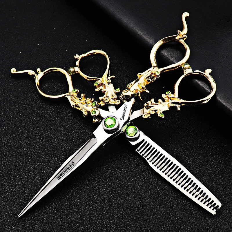 440C Japanese Retro Hairdressing Scissors 6 Inch Special Barber Shears Anti-slip Wear-resistant Rust Proof Hair cutting tools