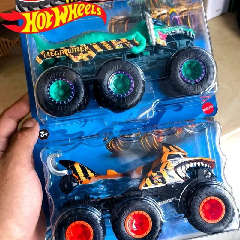 Hot Mattel Hot Wheels 1/64 Monster Trucks Big Rigs Series Mega-Wrex Tiger-Shark Collectible Car Toys Diecast Vehicle Toy Gift