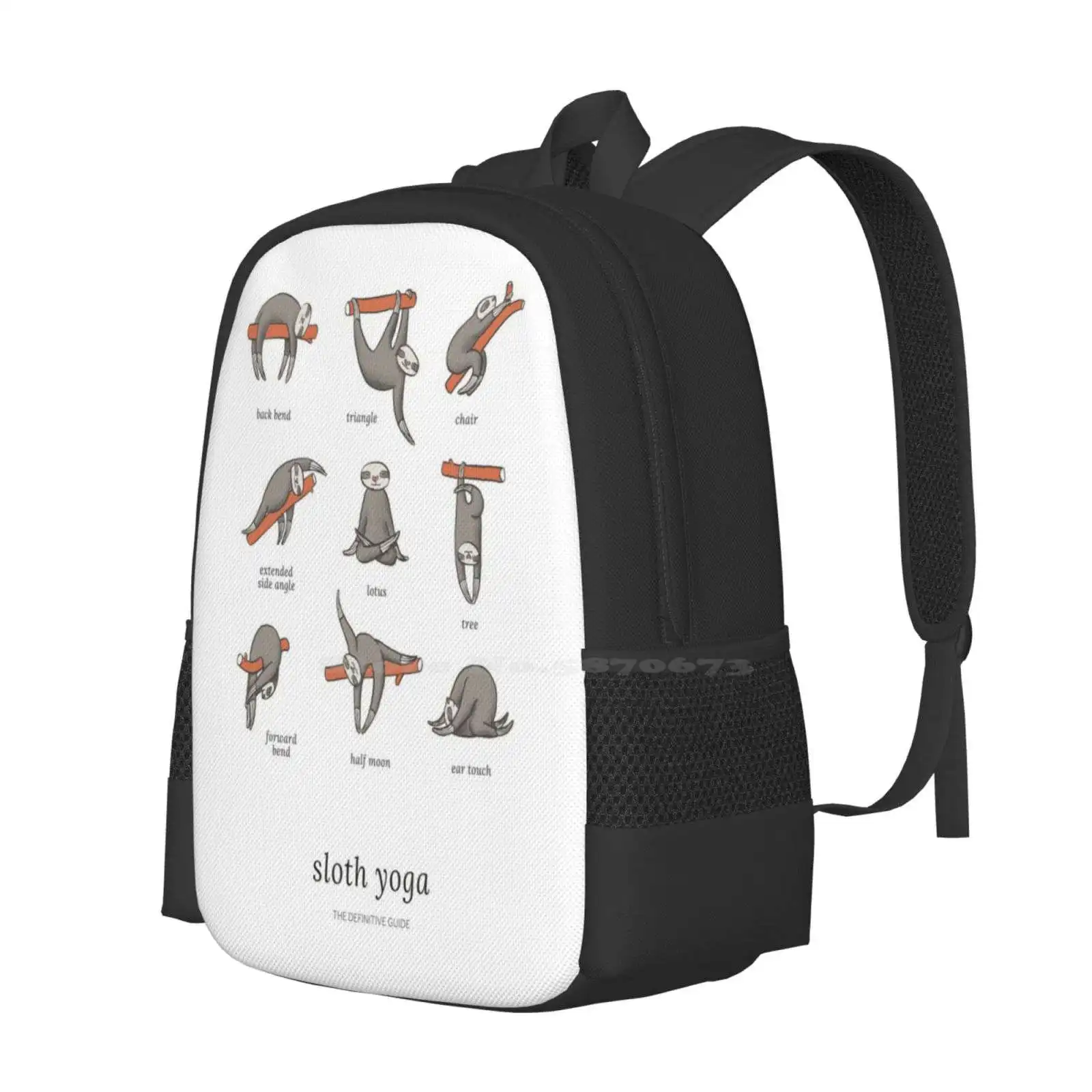 Sloth Yoga - The Definitive Guide Hot Sale Backpack Fashion Bags Sloths Three Toed 3 Toed Cute Adorable Kawaii Animal Yoga Funny