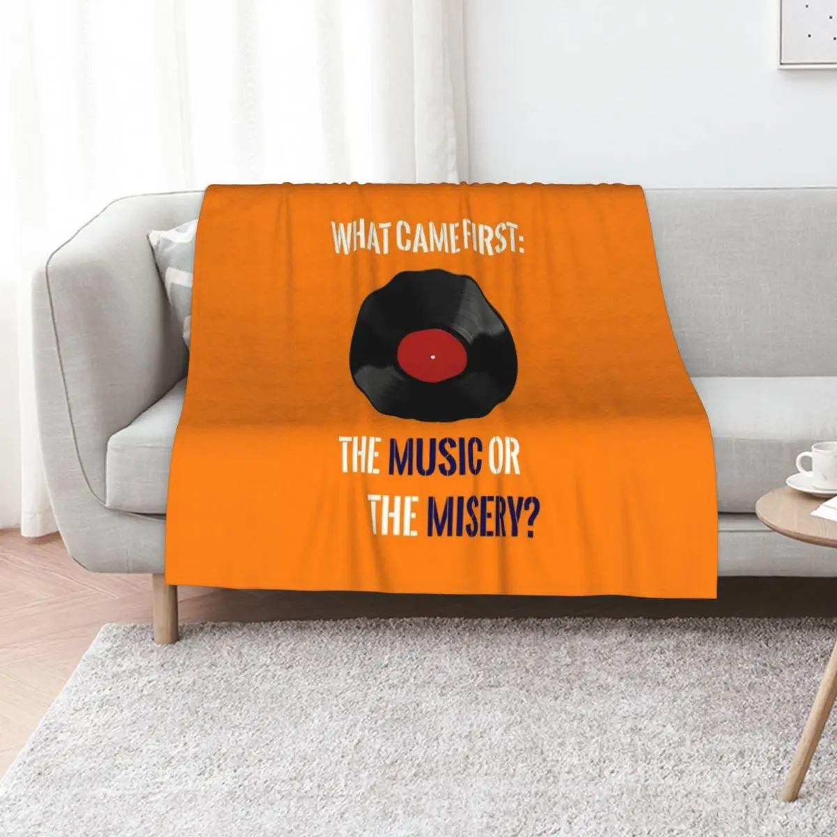 What Came First: The Music or The Misery? High Fidelity Quote Throw Blanket Thermal Stuffeds Hairy warm winter Quilt Blankets