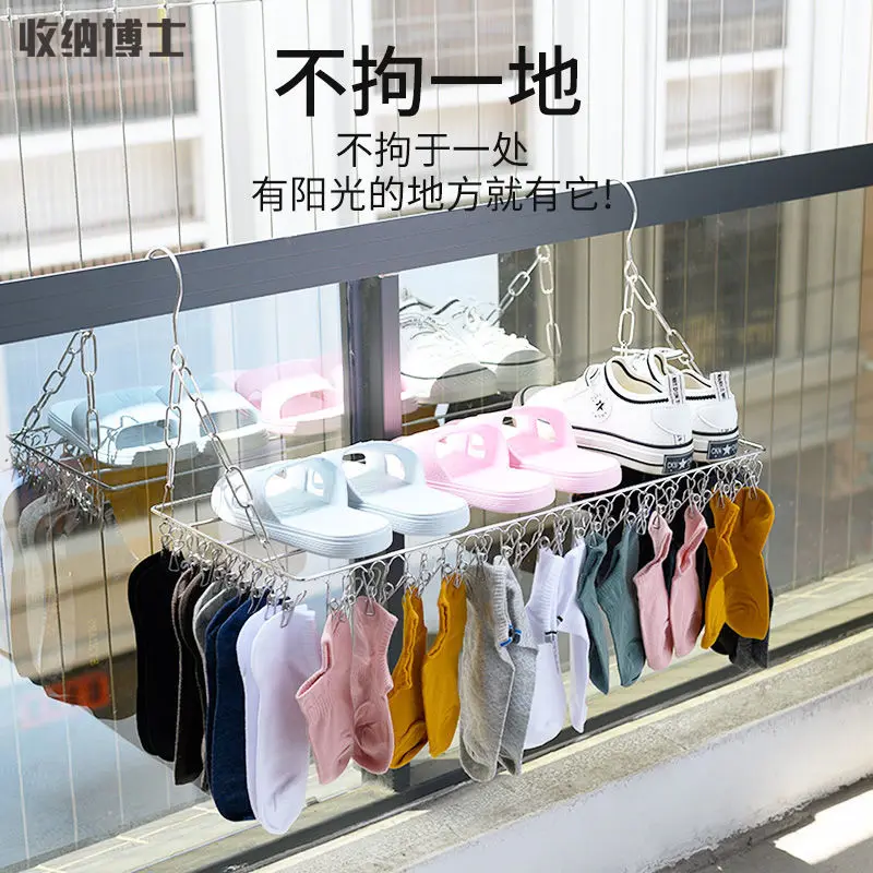 100Clips Stainless Steel Windproof Clothespin Laundry Hanger Clothesline Sock Towel Bra Drying Rack Clothes Peg Hook Airer Dryer