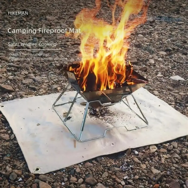 

Strong Blocking Cooking Pad Outdoor Portable Fireproofs Mat for Camping Gathering Yard Meal with 550℃ Barrier 24BD