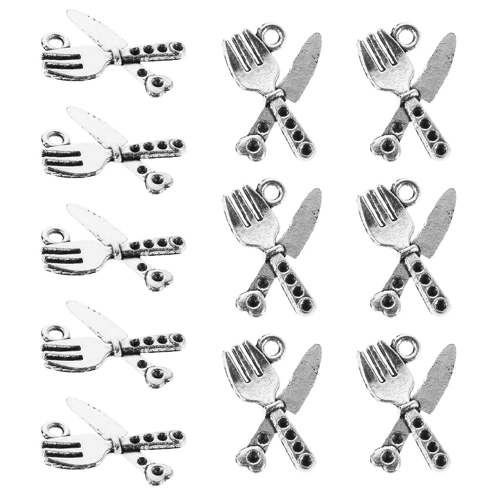 

100pcs Alloy Jewelry Making Charms: Vintage Mini Cutlery Pendants For Diy Necklace Bracelet Keychain Craft Supplies Accessories