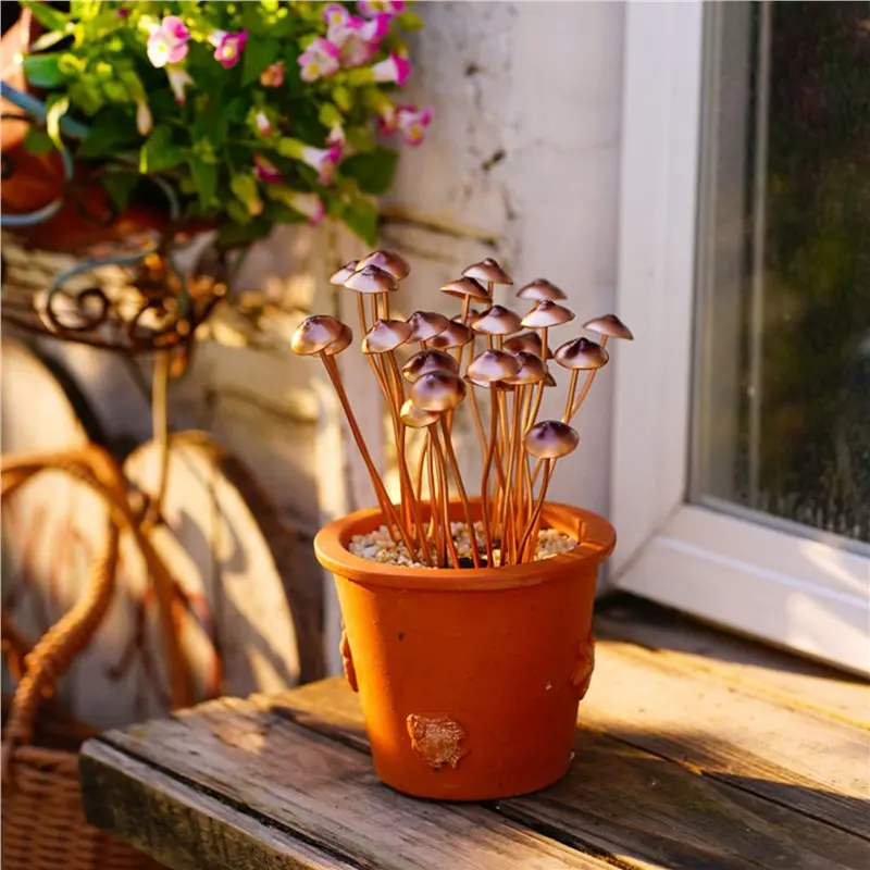 ABYP 5X Mushroom Metal Decorative Garden Stakes Perfect For Outdoor Spring Decor And Adding To Your Metal Flowers
